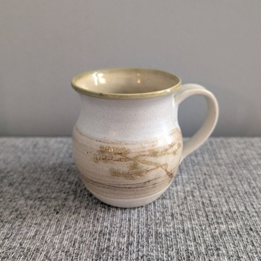 Handmade Pottery Mini Jug/Creamer with Handle, Tree Design, Signed